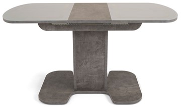 Кухонный стол раскладной Киото-1 (ноги серый камень, серебро/серый камень) в Новосибирске - предосмотр 3
