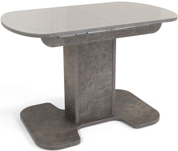 Кухонный стол раскладной Кубика Киото-1 (ноги серый камень, серебро/серый камень) в Новосибирске
