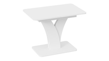 Обеденный раздвижной стол Люксембург тип 2 (Белый/Стекло белое матовое) в Новосибирске