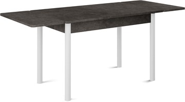 Кухонный стол раздвижной Милан-1 EVO, ноги металлические белые, серый камень в Новосибирске - предосмотр 1