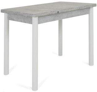 Раздвижной стол Милан-1 EVO, ноги металлические белые, светлый цемент в Новосибирске