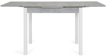 Раздвижной стол Милан-1 EVO, ноги металлические белые, светлый цемент в Новосибирске - предосмотр 4