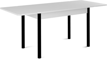 Кухонный раскладной стол Милан-1 EVO, ноги металлические черные, белый цемент в Новосибирске - предосмотр 1