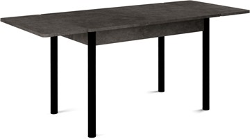 Кухонный раскладной стол Милан-1 EVO, ноги металлические черные, серый камень в Новосибирске - предосмотр 1