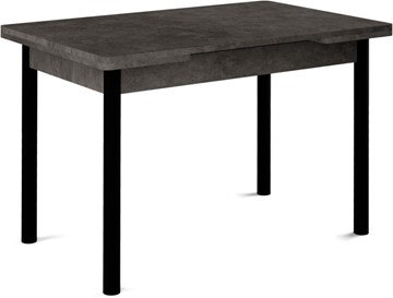 Кухонный раскладной стол Милан-1 EVO, ноги металлические черные, серый камень в Новосибирске