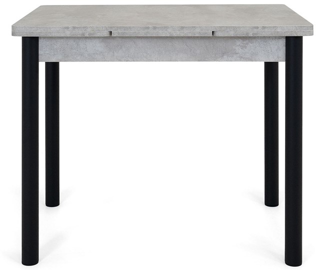 Кухонный раздвижной стол Милан-1 EVO, ноги металлические черные, светлый цемент в Новосибирске - изображение 1