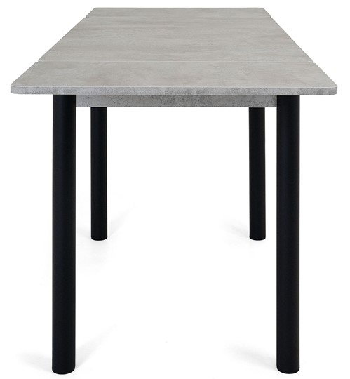 Кухонный раздвижной стол Милан-1 EVO, ноги металлические черные, светлый цемент в Новосибирске - изображение 2
