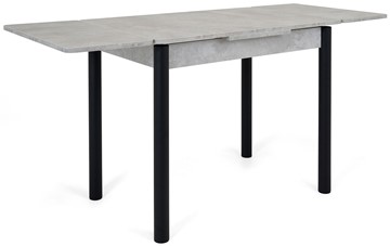 Кухонный раздвижной стол Милан-1 EVO, ноги металлические черные, светлый цемент в Новосибирске - предосмотр 3