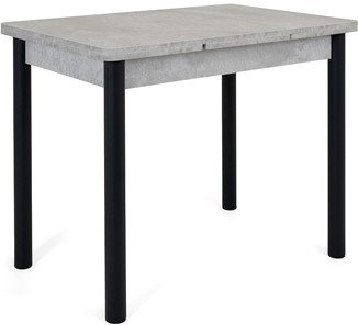 Кухонный раздвижной стол Милан-1 EVO, ноги металлические черные, светлый цемент в Новосибирске
