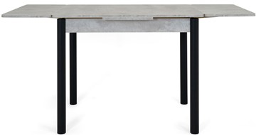 Кухонный раздвижной стол Милан-1 EVO, ноги металлические черные, светлый цемент в Новосибирске - предосмотр 4