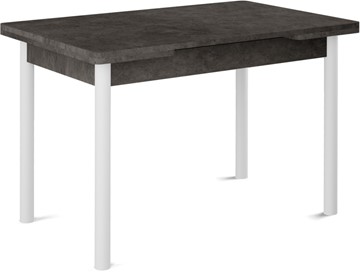 Кухонный раздвижной стол Милан-2 EVO, ноги белые, серый камень в Бердске