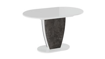 Стол обеденный овальный Монреаль тип 1 (Белый глянец/Моод темный) в Новосибирске