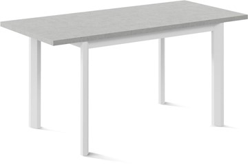 Кухонный стол раскладной Нагано-1L (ноги металлические белые, светлый цемент) в Новосибирске - предосмотр 1