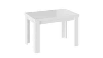 Кухонный раскладной стол Норман тип 1, цвет Белый/Стекло белый глянец в Новосибирске - предосмотр