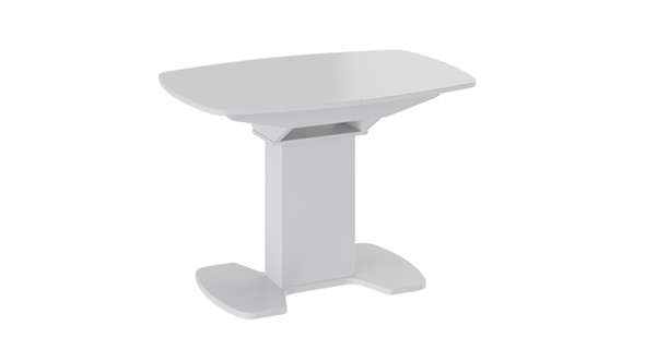 Раздвижной стол Портофино (СМ(ТД)-105.01.11(1)), цвет  Белый глянец/Стекло белое в Новосибирске - изображение