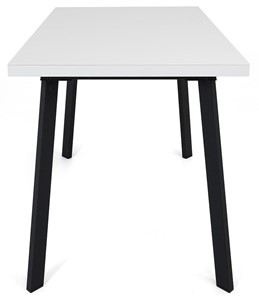 Кухонный стол раскладной Сальвадор-1G (ноги черные, стекло cristal/белый цемент) в Новосибирске - предосмотр 2
