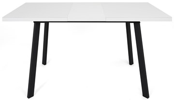 Кухонный стол раскладной Сальвадор-1G (ноги черные, стекло cristal/белый цемент) в Новосибирске - предосмотр 4