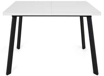 Кухонный стол раскладной Сальвадор-1G (ноги черные, стекло cristal/белый цемент) в Новосибирске - предосмотр 1