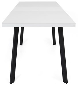 Кухонный стол раскладной Сальвадор-1G (ноги черные, стекло cristal/белый цемент) в Новосибирске - предосмотр 5