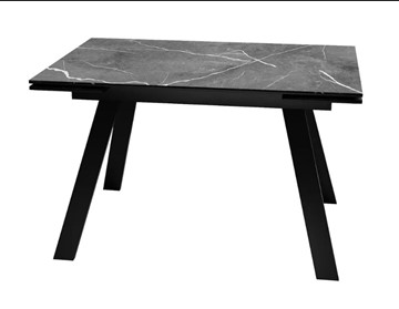 Стол раздвижной SKL 140, керамика черный мрамор/подстолье черное/ножки черные в Бердске