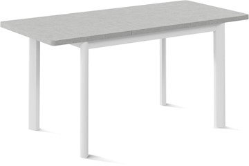 Кухонный раздвижной стол Токио-2L (ноги металлические белые, светлый цемент) в Новосибирске - предосмотр 1