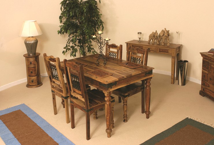 Кухонный обеденный стол Бомбей 0390-135 палисандр, 135*90*76, натуральный (natural) арт.11676 в Новосибирске - изображение 5