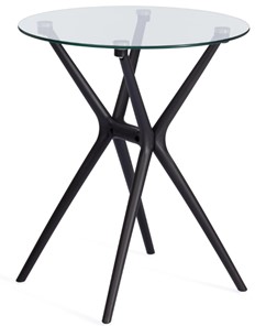 Стол со стеклянной столешницей PARNAVAZ (mod. 29) пластик/стекло, 60х60х70,5 прозрачный/черный арт.19698 в Новосибирске