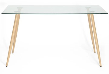 Кухонный обеденный стол SOPHIA (mod. 5003) металл/стекло (8мм), 140x80x75, бук/прозрачный арт.12098 в Новосибирске - предосмотр 1