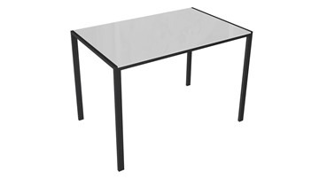 Обеденный стол Торрес тип 1 (Черный муар/Белый глянец) в Бердске