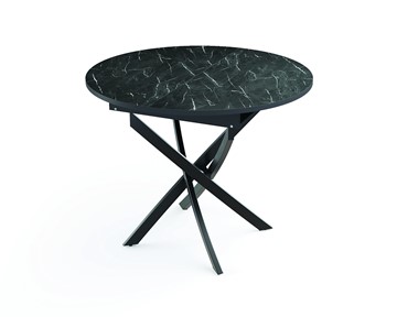 Круглый стол 55.04 Адажио, мрамор черный/черный/металл черный в Новосибирске