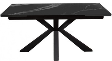 Стол раздвижной DikLine SFE140 Керамика Черный мрамор/подстолье черное/опоры черные (2 уп.) в Новосибирске - предосмотр 1