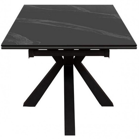 Стол раздвижной DikLine SFE140 Керамика Черный мрамор/подстолье черное/опоры черные (2 уп.) в Бердске - изображение 2