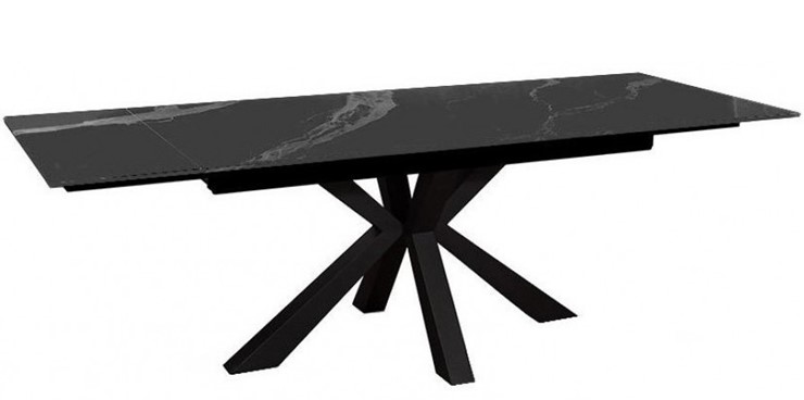 Стол раздвижной DikLine SFE140 Керамика Черный мрамор/подстолье черное/опоры черные (2 уп.) в Бердске - изображение 3