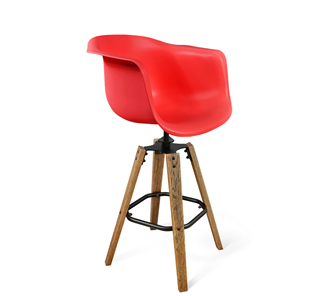 Барный стул SHT-ST31/S93 (красный/брашированный коричневый/черный муар) в Новосибирске