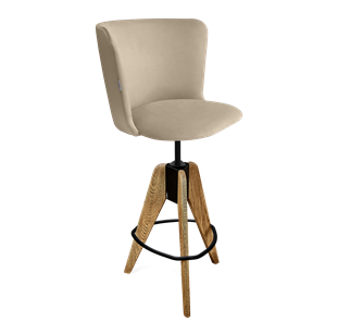 Барный  стул SHT-ST36 / SHT-S92 (ванильный крем/браш.коричневый/черный муар) в Новосибирске