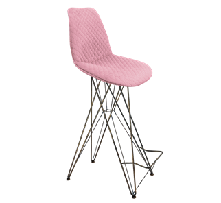 Барный стул SHT-ST29-С22 / SHT-S66 (розовый зефир/черный муар/зол.патина) в Новосибирске