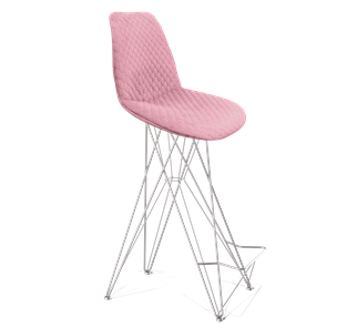 Барный стул SHT-ST29-С22 / SHT-S66 (розовый зефир/хром лак) в Новосибирске