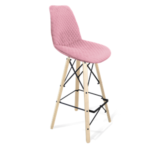 Барный стул SHT-ST29-С22 / SHT-S80 (розовый зефир/прозрачный лак/черный) в Новосибирске - предосмотр