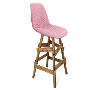 Барный стул SHT-ST29-С22 / SHT-S81 (розовый зефир/брашированный коричневый) в Новосибирске - предосмотр