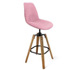Барный стул SHT-ST29-С22 / SHT-S93 (розовый зефир/браш.коричневый/черный муар) в Новосибирске