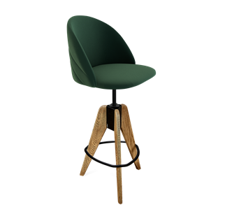 Барный стул SHT-ST35-2 / SHT-S92 (лиственно-зеленый/браш.коричневый/черный муар) в Новосибирске - предосмотр