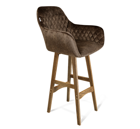 Барный стул SHT-ST38 / SHT-S65 (кофейный трюфель/дуб брашированный коричневый) в Новосибирске - изображение
