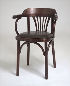 Кухонный стул Венский мягкий, кожзам коричневый/темный тон в Новосибирске