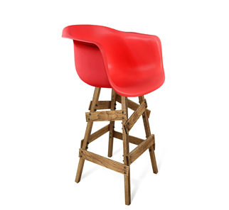 Барный стул SHT-ST31/S81 (красный/брашированный коричневый) в Новосибирске