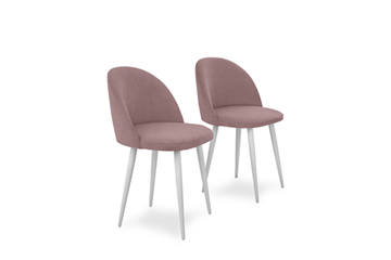 Комплект из 2-х обеденных стульев Лайт розовый белые ножки в Новосибирске