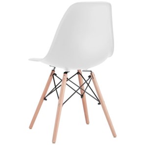 Комплект обеденных стульев 4 шт. BRABIX "Eames CF-010", пластик белый, опоры дерево/металл, 532630, 2033A в Новосибирске