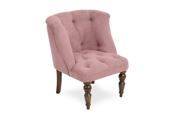 Мягкое кресло Бриджит розовый ножки коричневые в Новосибирске - предосмотр