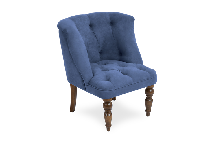 Мягкое кресло Бриджит синий ножки коричневые в Новосибирске - изображение 1