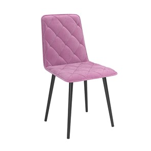 Обеденный стул Антика, велюр тенерифе розовый/Цвет металл черный в Новосибирске