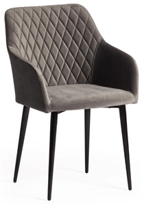 Обеденный стул BREMO (mod. 708) 58х55х83 серый barkhat 26/черный арт.19045 в Новосибирске
